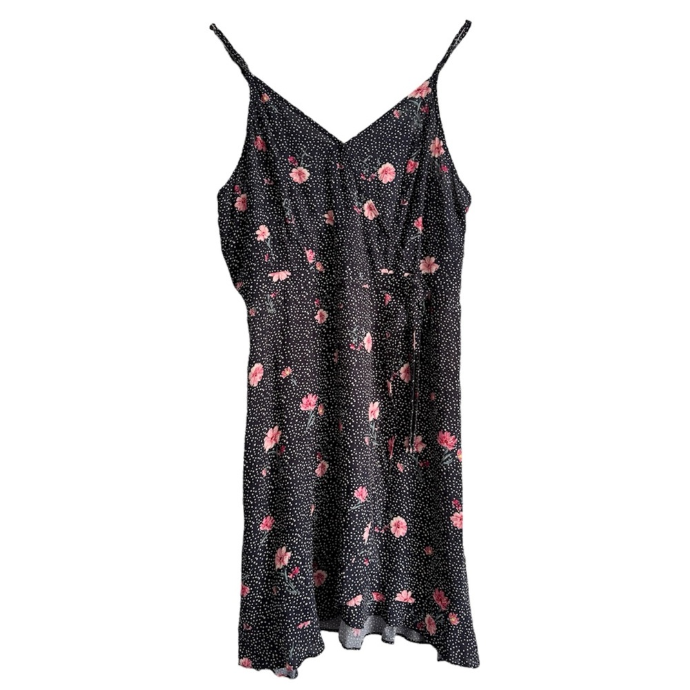 Xhilaration Floral Spaghetti Strap Wrap Mini Dress